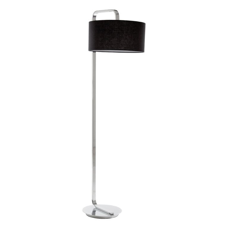 Alton Floor Lamp With Black Fabric Shade