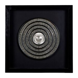 Yerie Silver Framed Indented Round Disc Wall Art