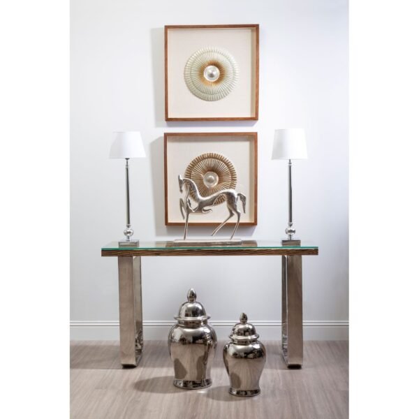 Arn Framed Silver Round Carving Wall Art - Image 3