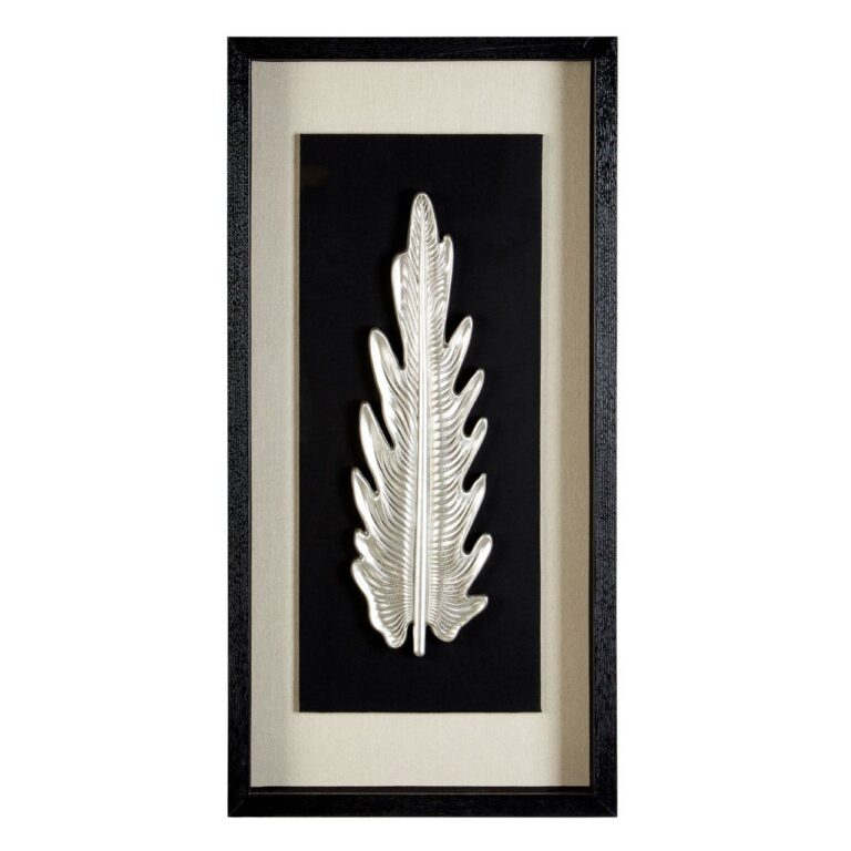Arn Framed Silver Leaf Carving Wall Art
