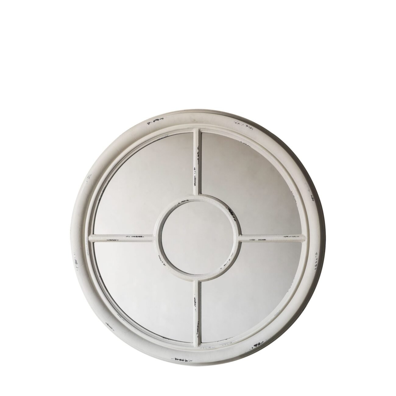 Omerford Round Mirror White