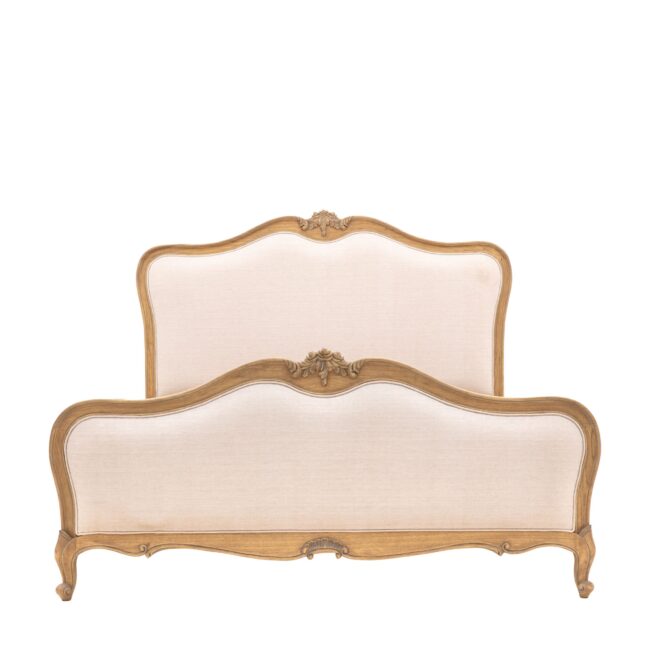 Kingston  Super King Linen Upholstered Bed Weathered