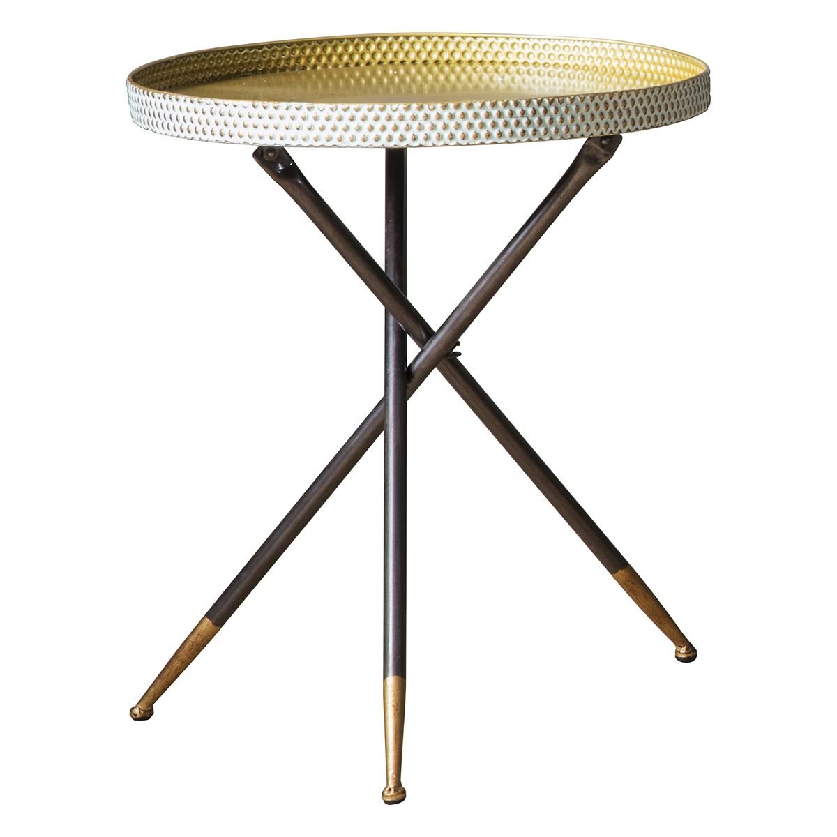 Avantis Gold Metal Wireframe Round Side Table LIVING ROOM, Side