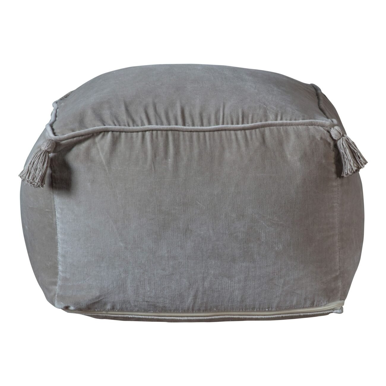 Ossi Velvet Pouffe Silver