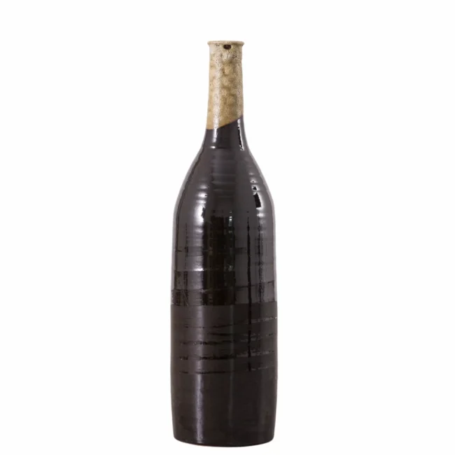 Obello Bottle Vase Lava Black