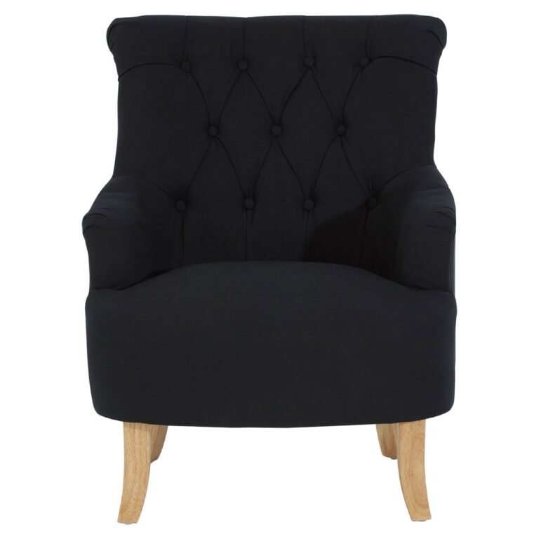 Kie Black Cotton Armchair
