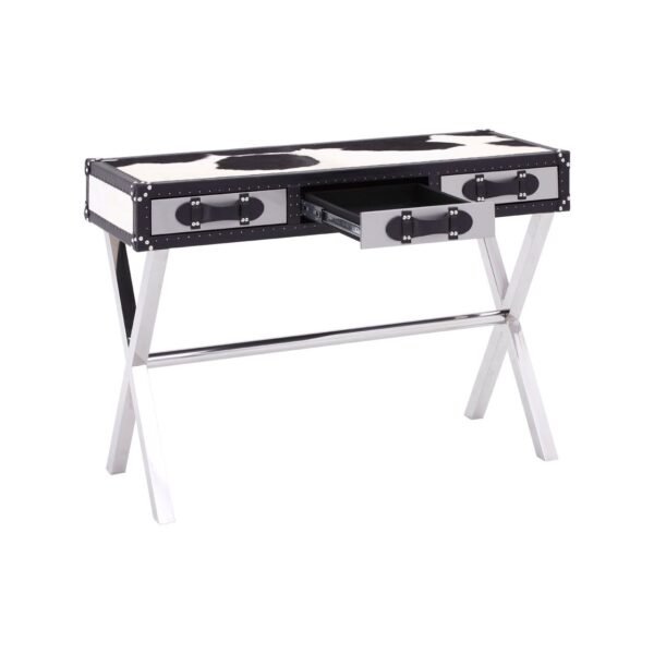 Black/White Oie Genuine Cowhide Console Table - Image 3