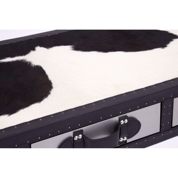 Black/White Oie Genuine Cowhide Console Table - Image 4