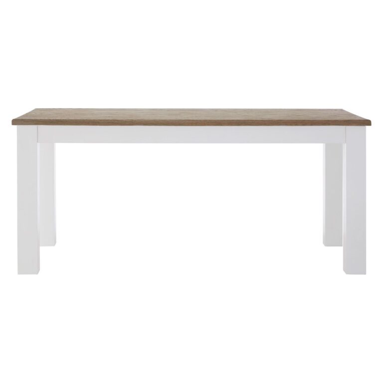 Kie Oak Top / White Dining Table