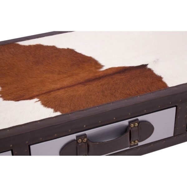 Brown/White Genuine Cowhide Console Table - Image 4