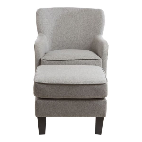 Adence Grey Fabric Chair & Footstool