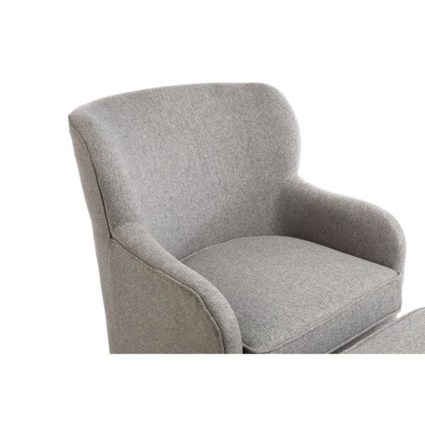 Adence Grey Fabric Chair & Footstool - Image 5