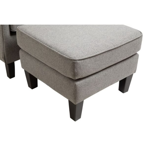 Adence Grey Fabric Chair & Footstool - Image 6