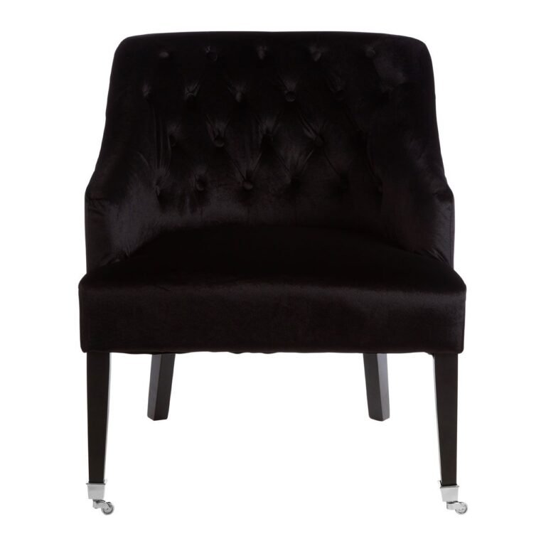Lavine Black Velvet Chair