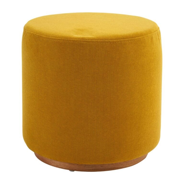 Alnwick Yellow Fabric Round Stool