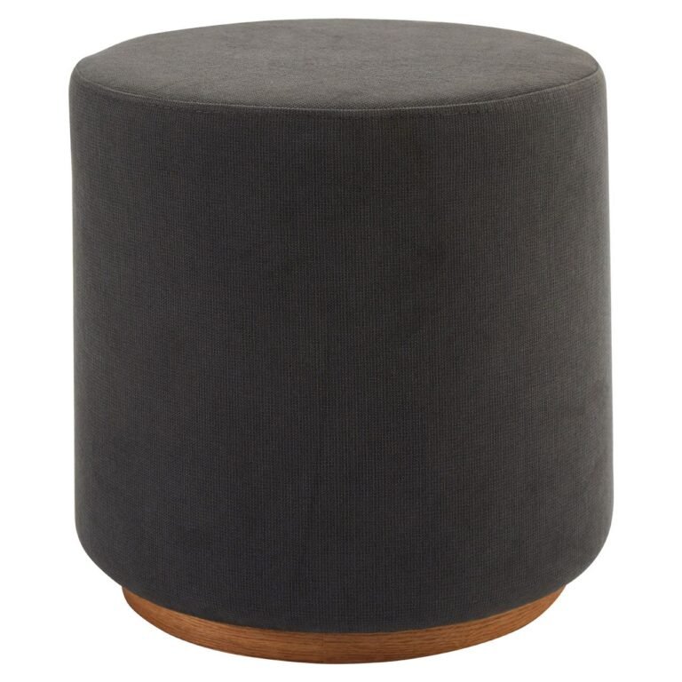 Alnwick Grey Fabric Round Stool