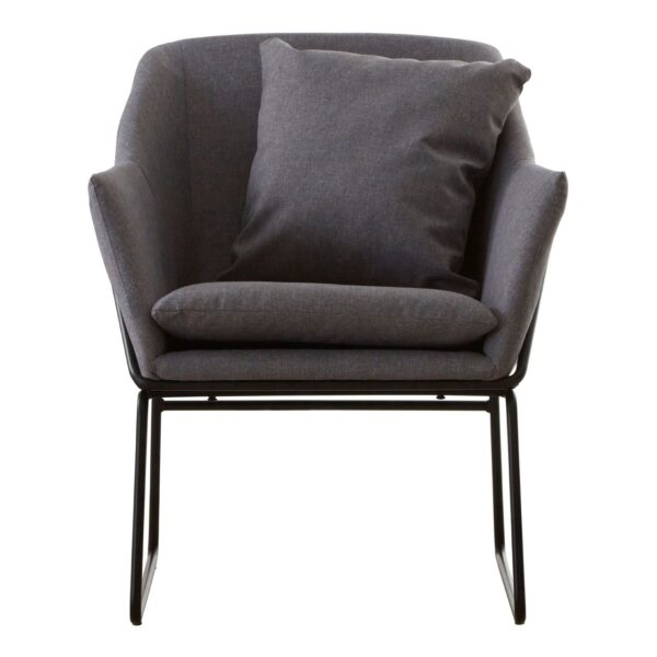 Holm Grey Fabric Chair With Metal Legs