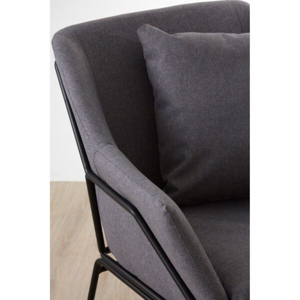 Holm Grey Fabric Chair With Metal Legs - Image 5