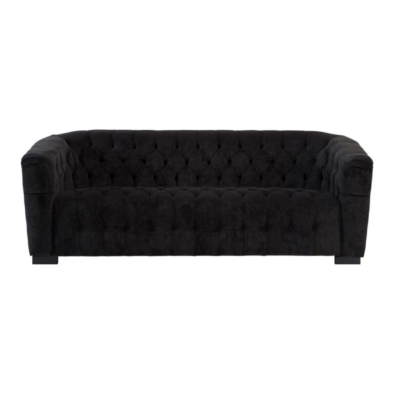 Enton Black Fabric 3 Seater Sofa