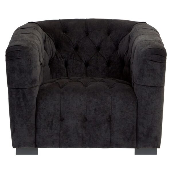 Enton Black Fabric Armchair