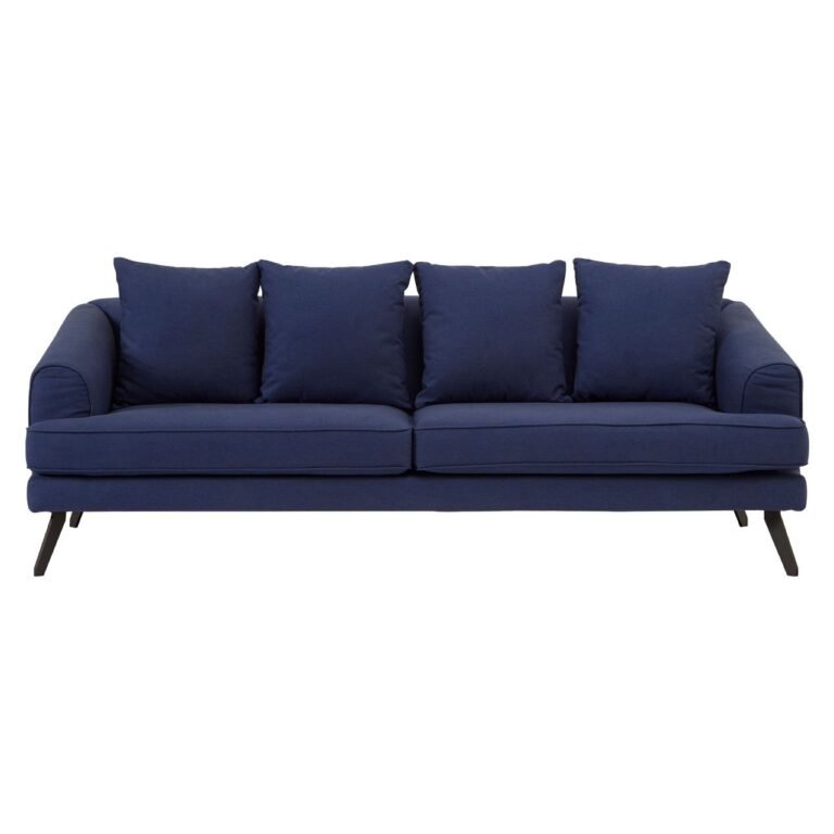 Lisblyo 3 Seater Navy Fabric Sofa