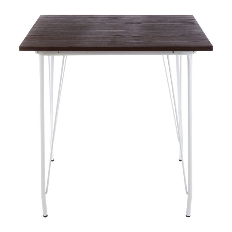 Tilsom White Metal And Elm Wood Table