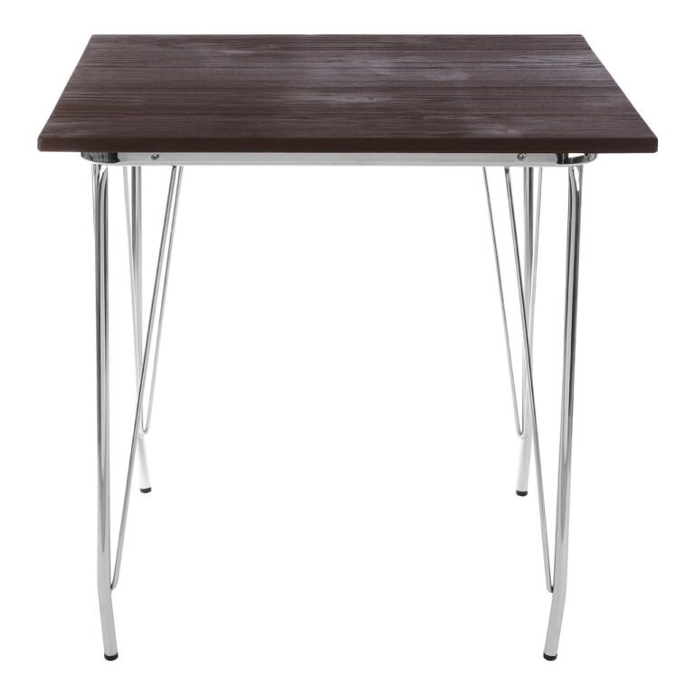 Tilsom Chrome Metal And Elm Wood Table