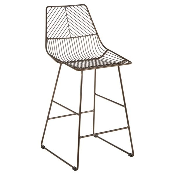 Tilsom Bronze Metal Wire Tapered Bar Chair - Image 2