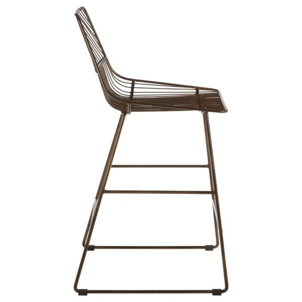 Tilsom Bronze Metal Wire Tapered Bar Chair - Image 3