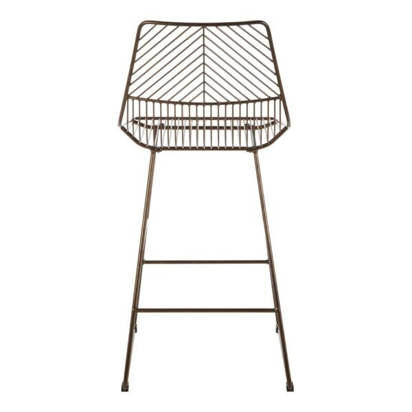 Tilsom Bronze Metal Wire Tapered Bar Chair - Image 4