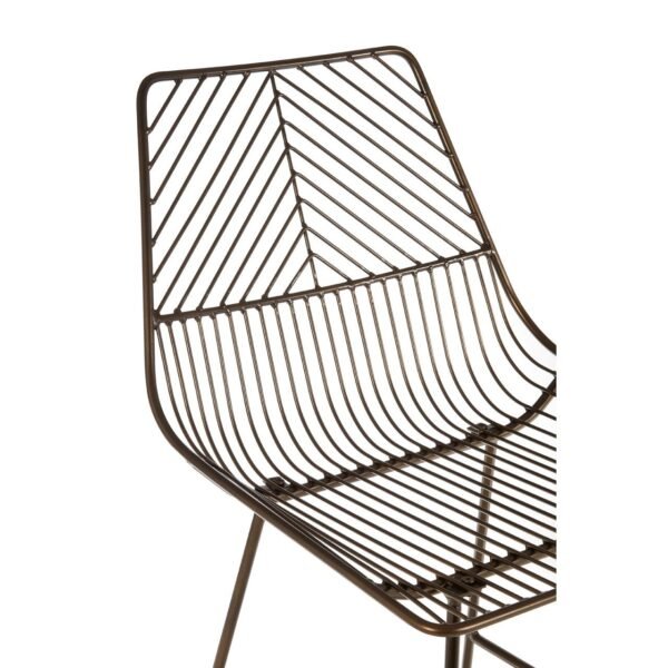 Tilsom Bronze Metal Wire Tapered Bar Chair - Image 6