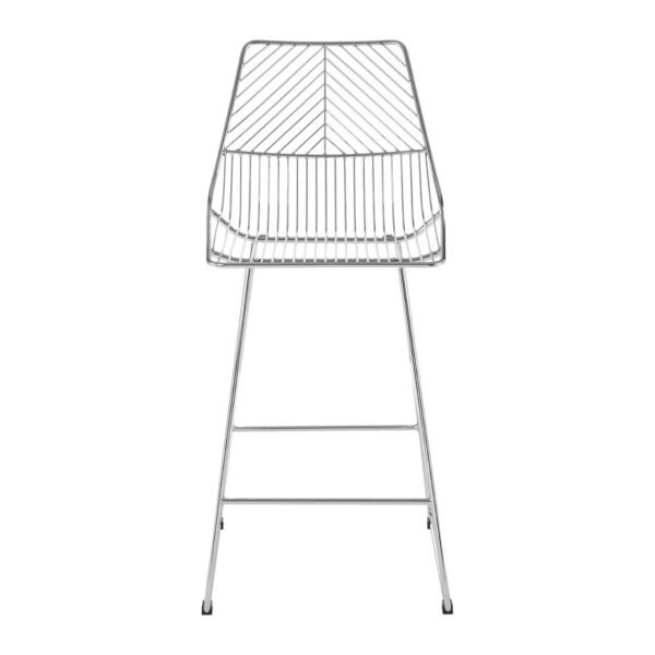 Tilsom Chrome Metal Wire Tapered Bar Chair