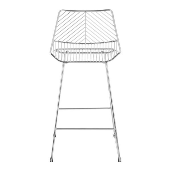 Tilsom Chrome Metal Wire Tapered Bar Chair - Image 4