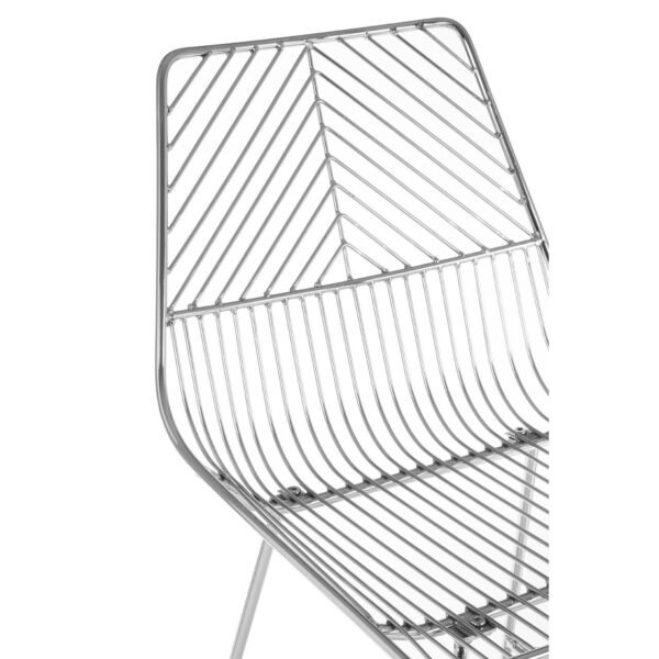 Tilsom Chrome Metal Wire Tapered Bar Chair - Image 5