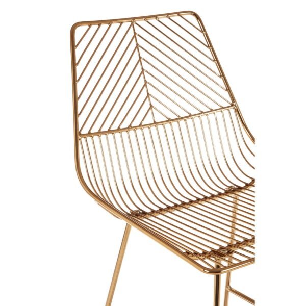 Tilsom Gold Metal Wire Tapered Bar Chair - Image 5