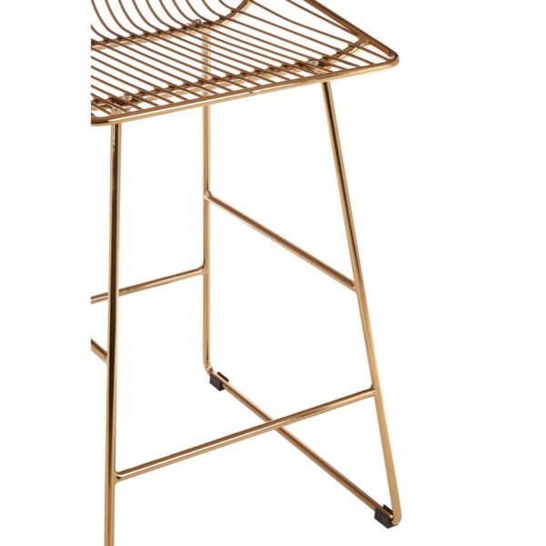 Tilsom Gold Metal Wire Tapered Bar Chair - Image 6