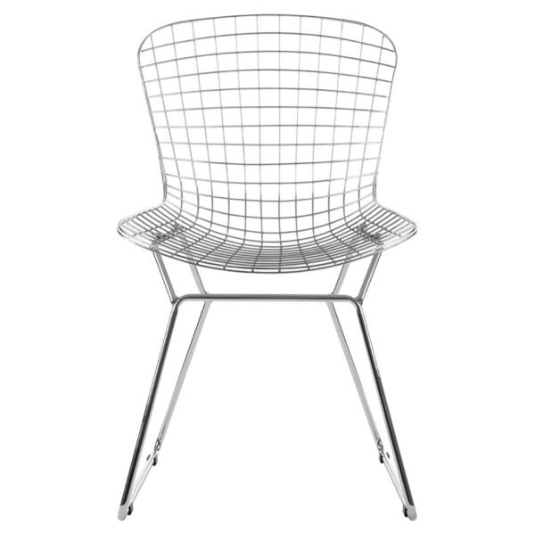 Tilsom Chrome Metal Grid Frame Wire Chair