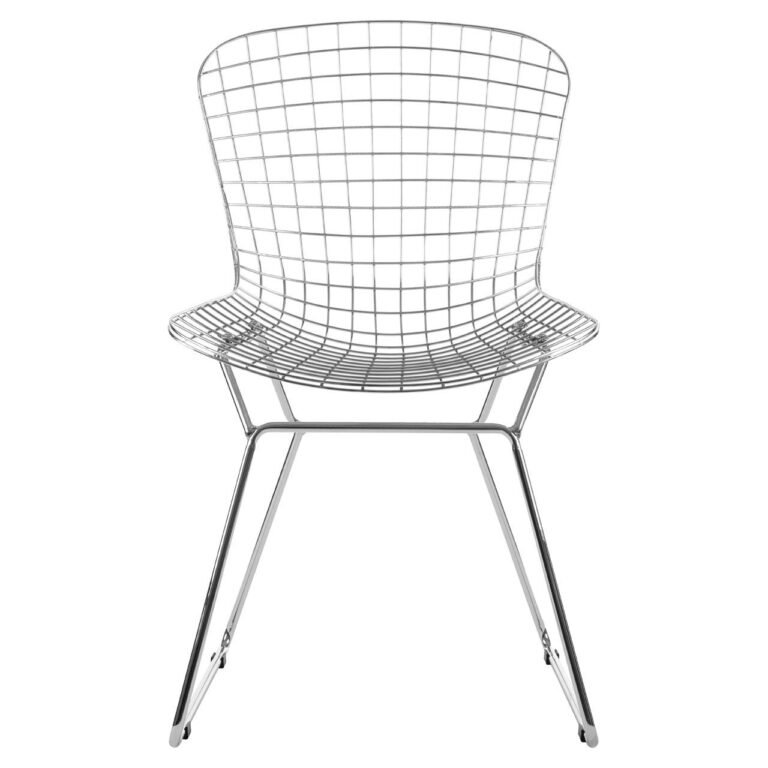 Tilsom Chrome Metal Grid Frame Wire Chair