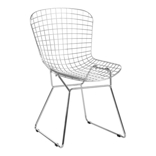 Tilsom Chrome Metal Grid Frame Wire Chair - Image 2