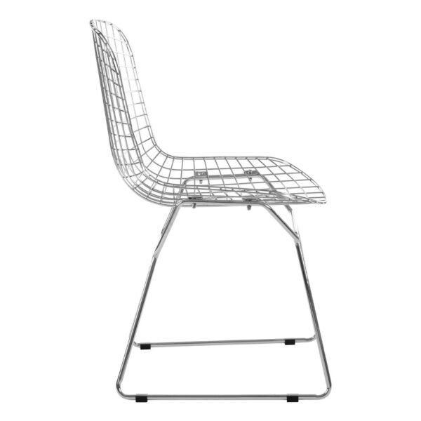 Tilsom Chrome Metal Grid Frame Wire Chair - Image 3