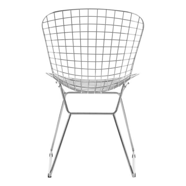 Tilsom Chrome Metal Grid Frame Wire Chair - Image 4