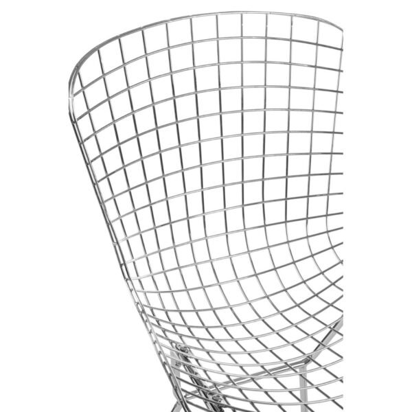 Tilsom Chrome Metal Grid Frame Wire Chair - Image 6