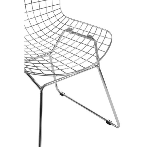 Tilsom Chrome Metal Grid Frame Wire Chair - Image 7