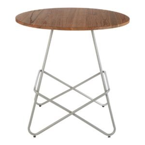 Tilsom Grey Metal & Elm Wood Round Table