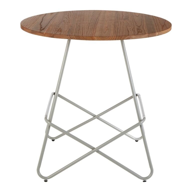 Tilsom Grey Metal & Elm Wood Round Table