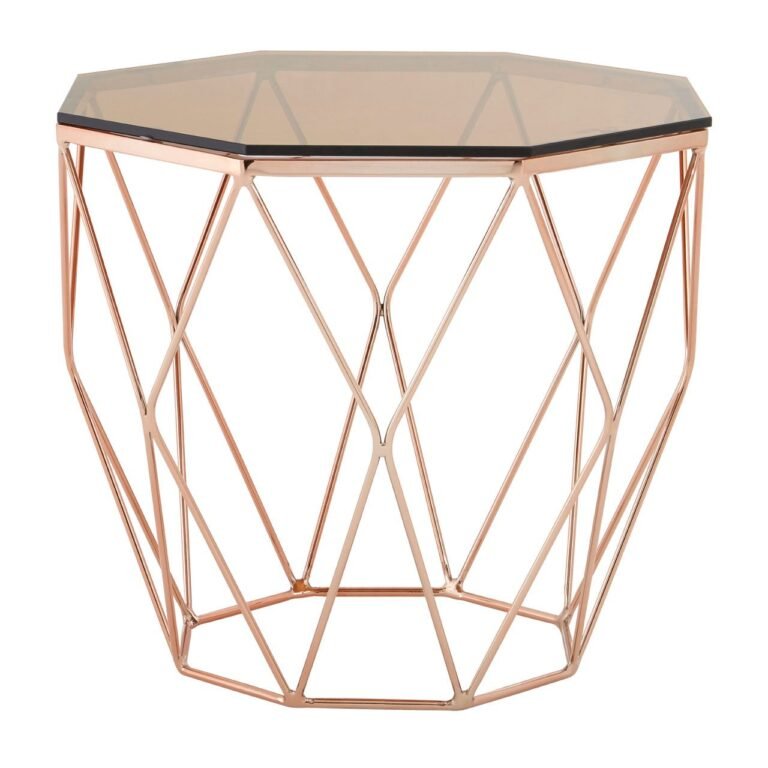 Alia End Table With Rose Gold Base