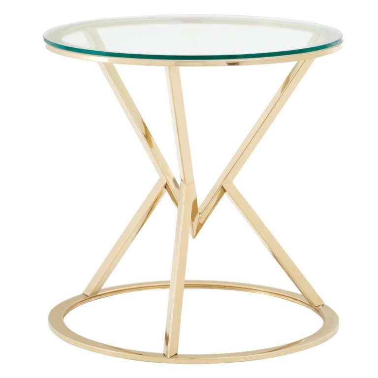 Alia Corseted Round Champagne End Table