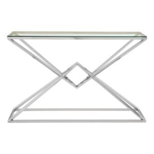 Alia Corseted Silver Console Table