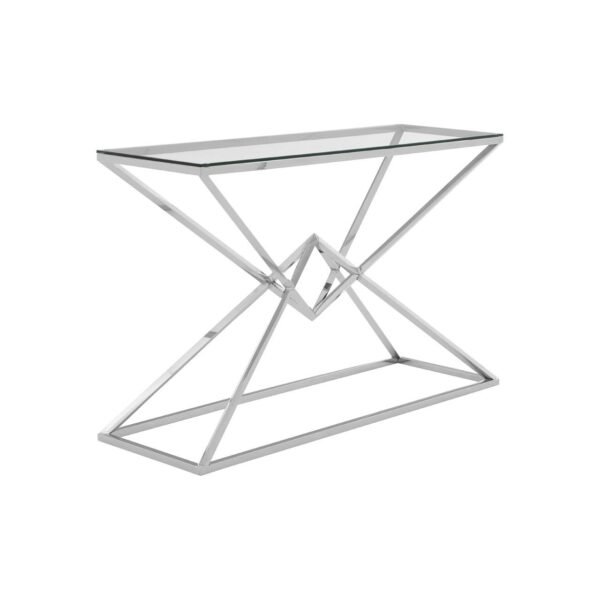 Alia Corseted Silver Console Table - Image 2