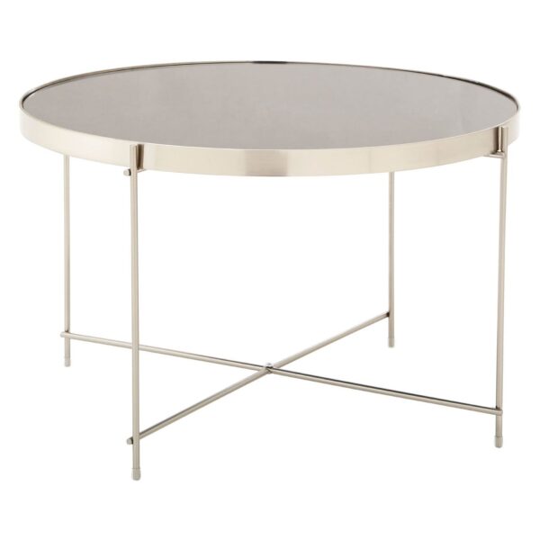 Alia Large Grey Mirror Side Table